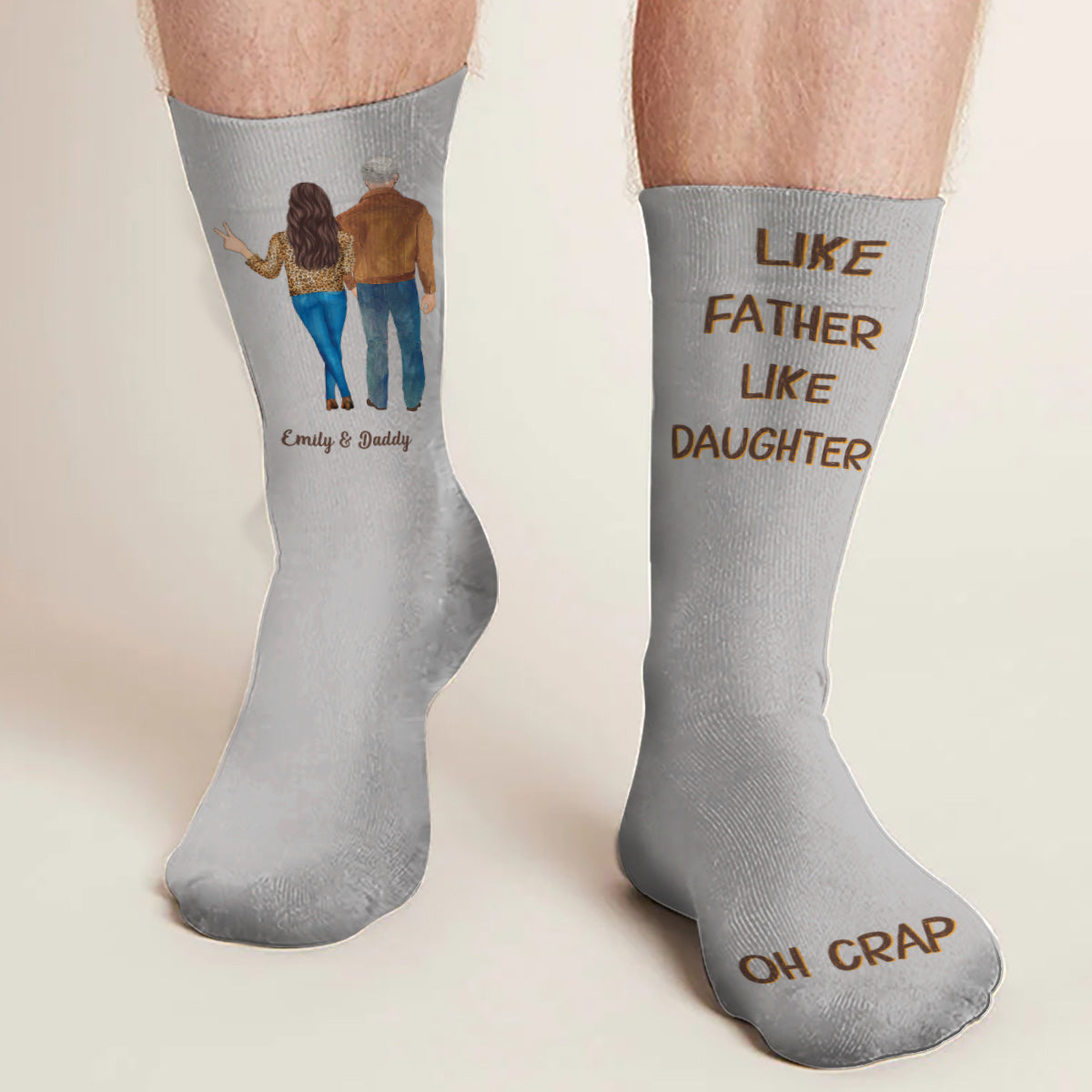 Disover Like Father Like Daughter - Personalized Father Socks