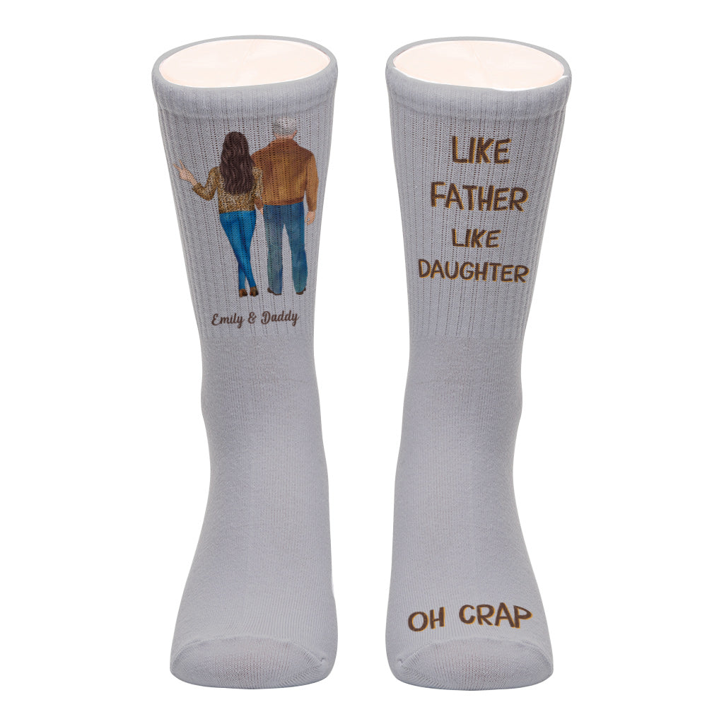 Disover Like Father Like Daughter - Personalized Father Socks