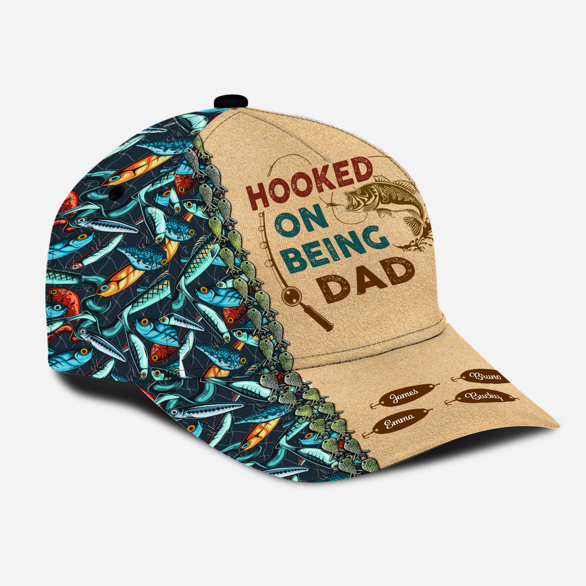 Hooked On Being Daddy - Personalized Fishing Classic Cap