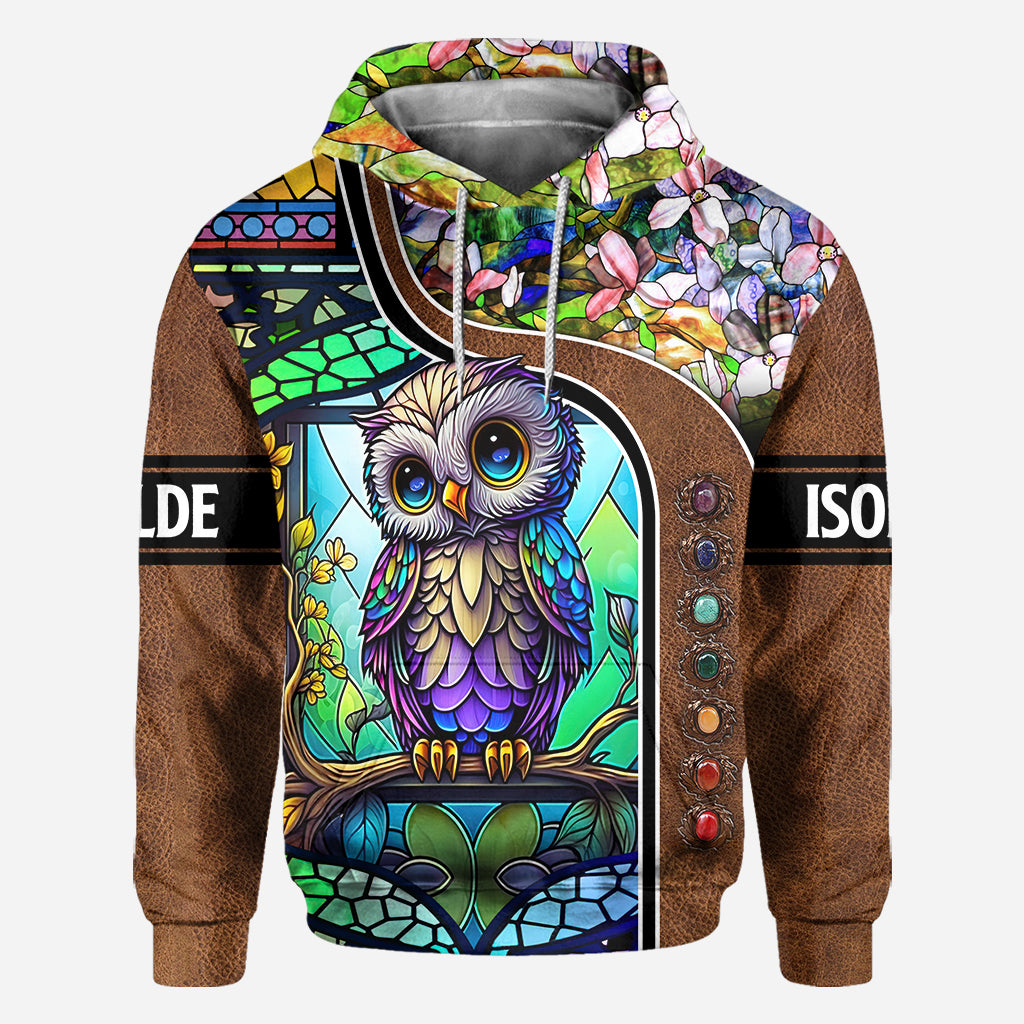 Cute Owl Stained Glass - Personalized Owl All Over Shirt