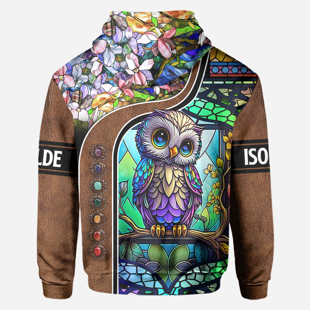 Cute Owl Stained Glass - Personalized Owl All Over Shirt