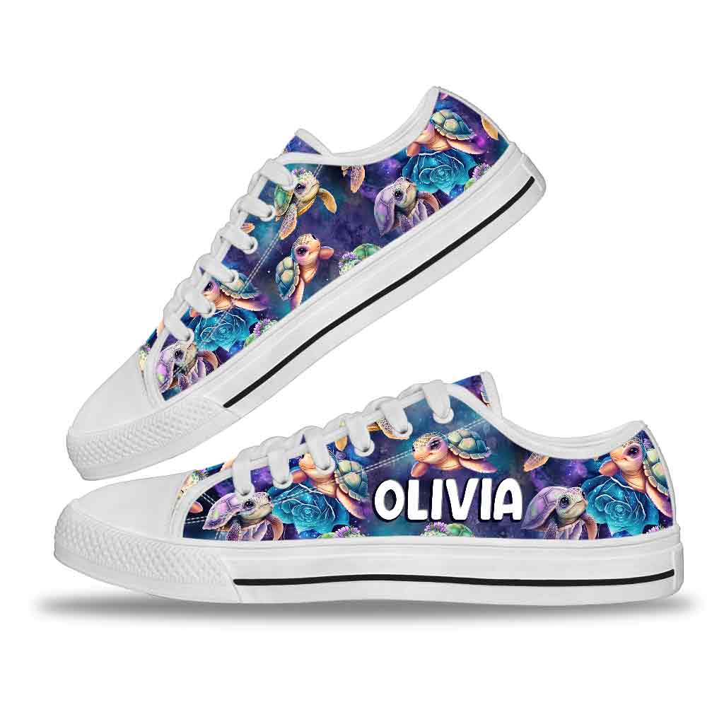 Cute Sea Turtle - Personalized Turtle Low Top Shoes