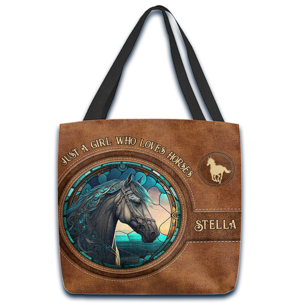 Stained Glass Horse - Personalized Horse Tote Bag