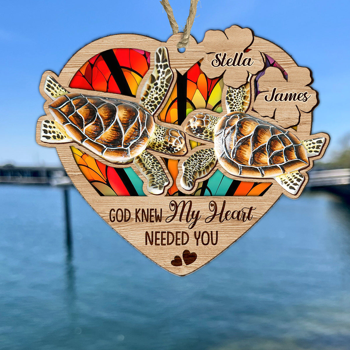 So Many In The Sea - Personalized Turtle Suncatcher Ornament