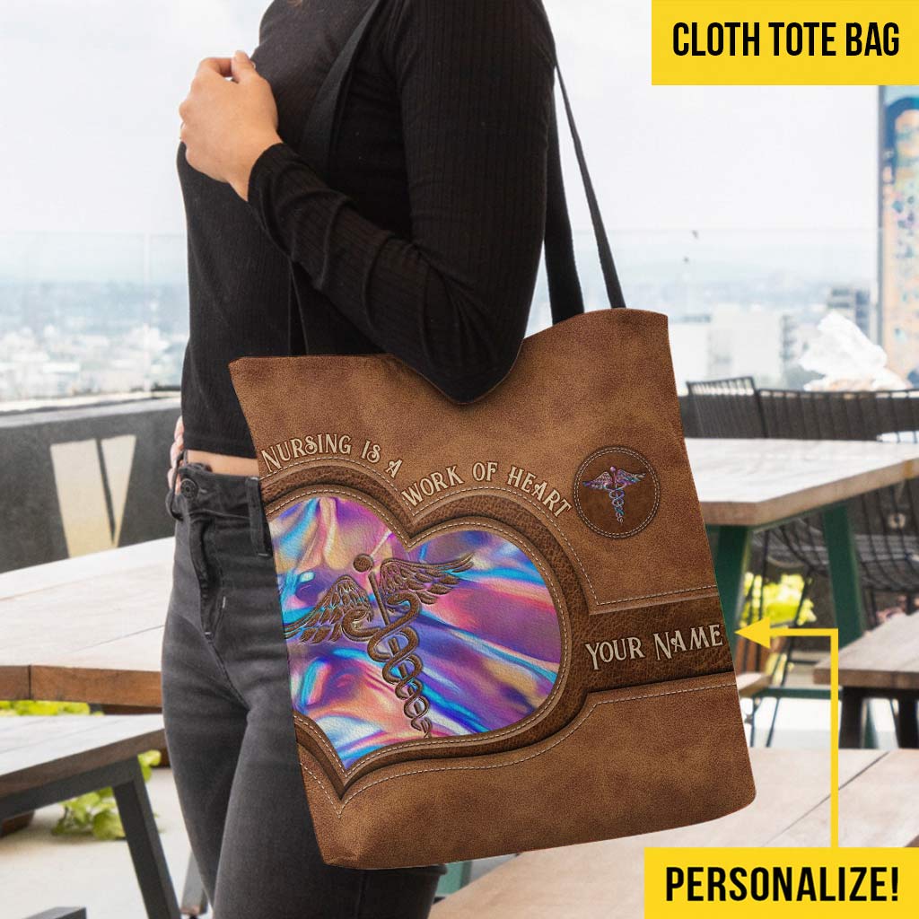 Personalized Tote Bag with Name & Heart