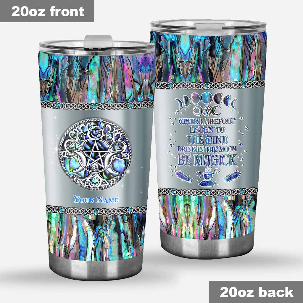 Drink In The Moon Be Magick Moon - Personalized Witch Tumbler With 3D Pattern Print