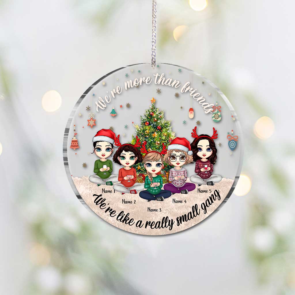 We're More Than Friends - Personalized Christmas Bestie Transparent Ornament