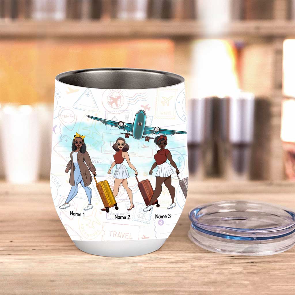 Oh Sip It's A Girl Trip 2022 - Personalized Travelling Wine Tumbler