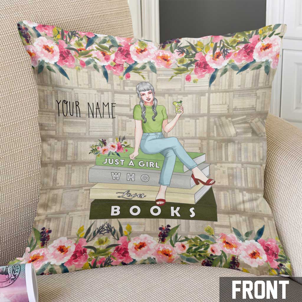 Just A Girl Who Loves Books - Personalized Throw Pillow