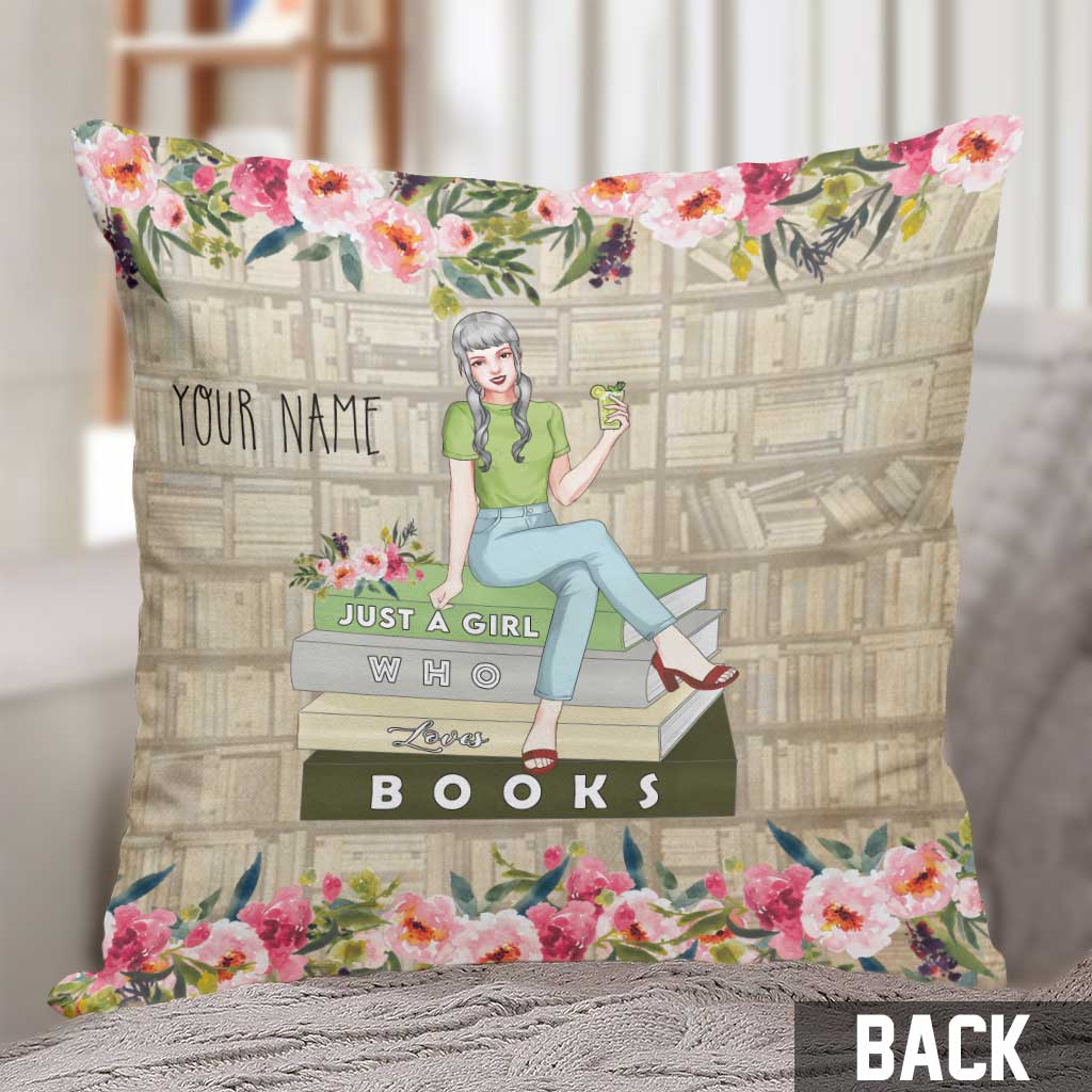 Just A Girl Who Loves Books - Personalized Throw Pillow