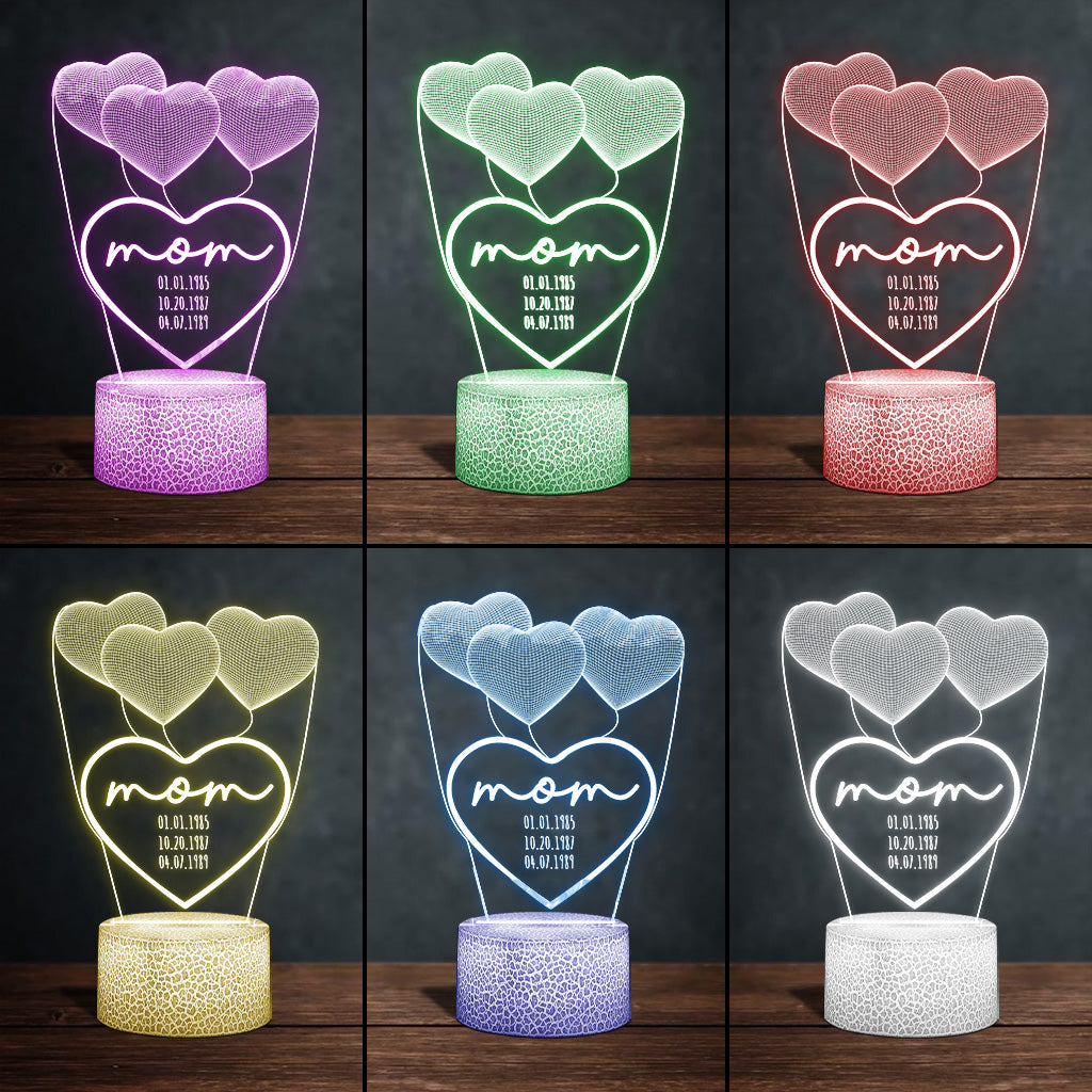 Love You Mom - Gift for mom, grandma, grandpa, husband, wife, dad - Personalized Shaped Plaque Light Base