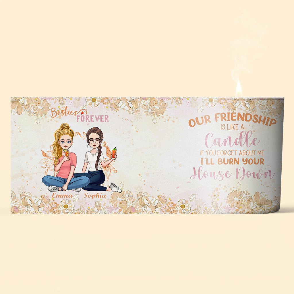 Our Frienship Is Like This Candle - Personalized Bestie Candle With Wooden Lid