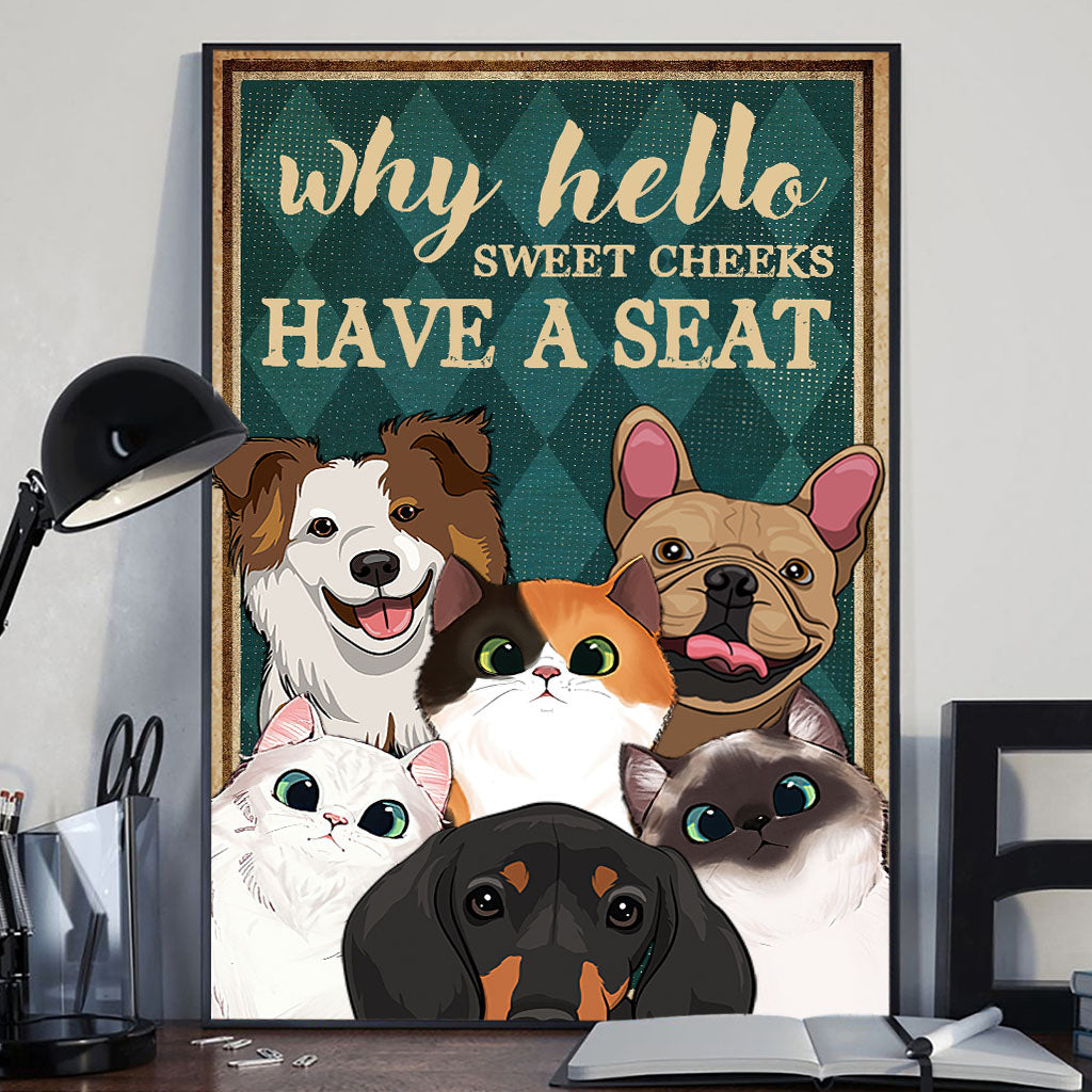 Why Hello Sweet Cheeks - Personalized Dog Canvas And Poster