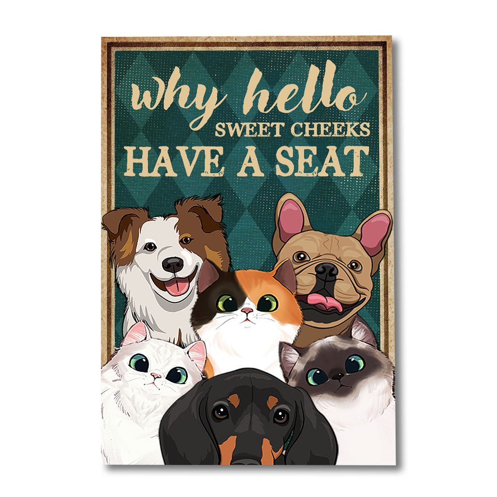 Why Hello Sweet Cheeks - Personalized Dog Canvas And Poster