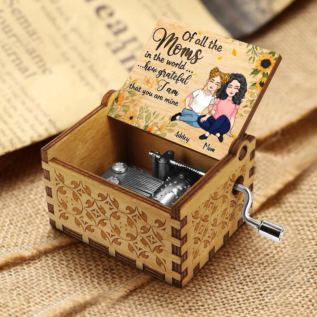 Of All The Moms - Personalized Mother's Day Mother Hand Crank Music Box