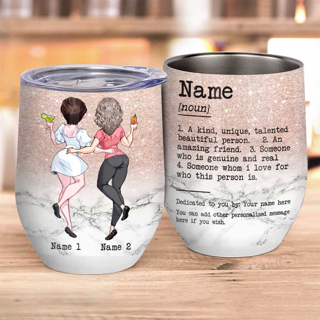 Best Friend Definition - Personalized Bestie Wine Tumbler