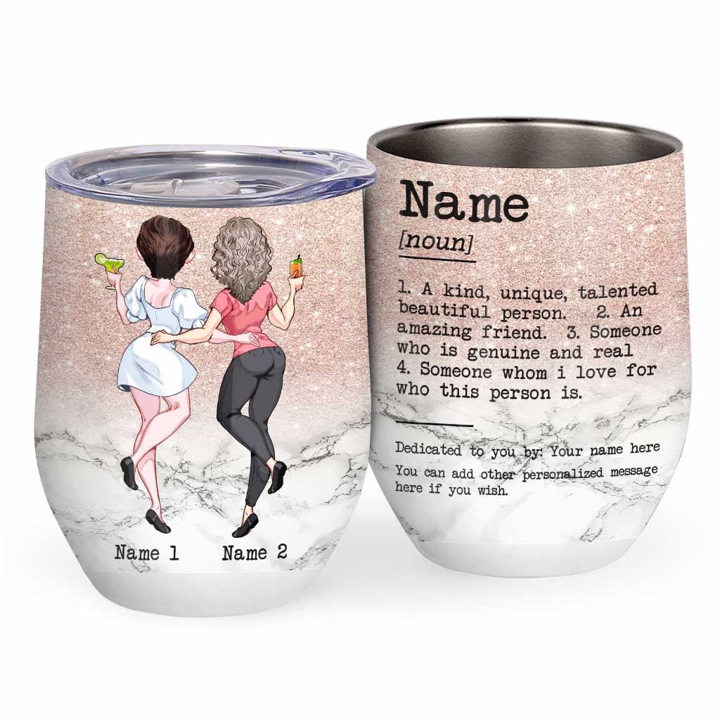 Best Friend Definition - Personalized Bestie Wine Tumbler