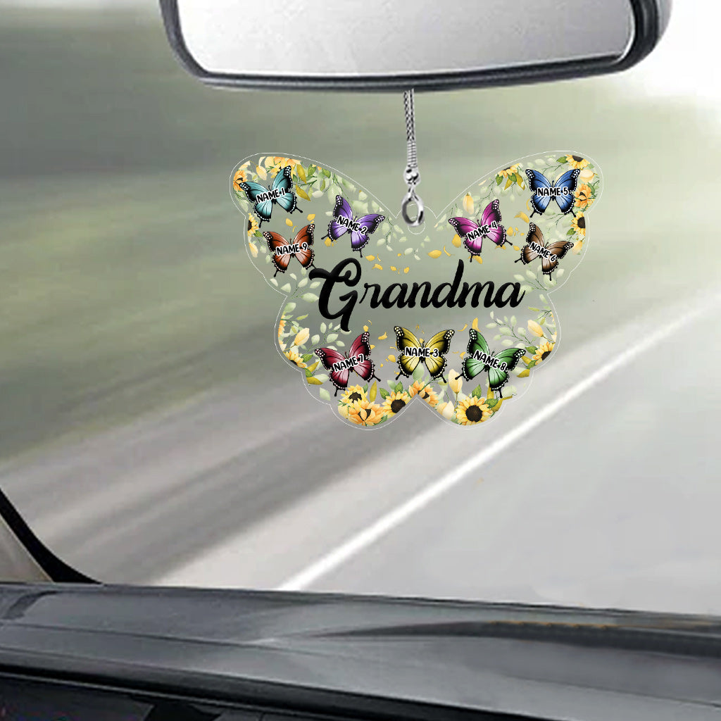 Mom And Children - Personalized Grandma Transparent Car Ornament