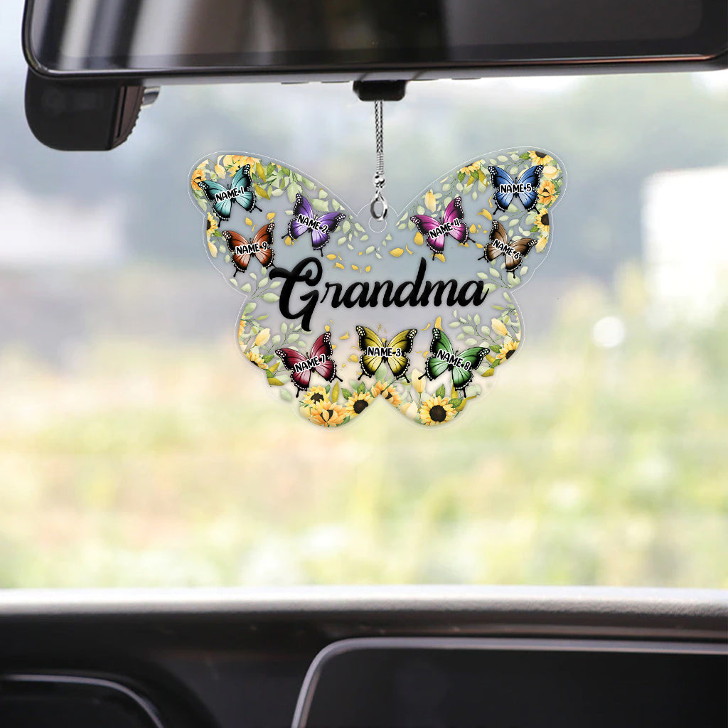 Mom And Children - Personalized Grandma Transparent Car Ornament