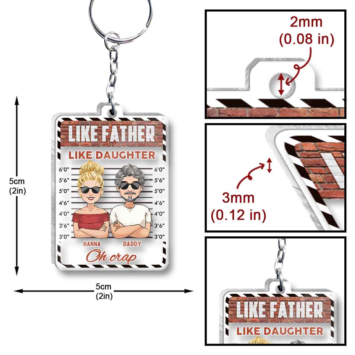 Like Father - Personalized Father Transparent Transparent Keychain