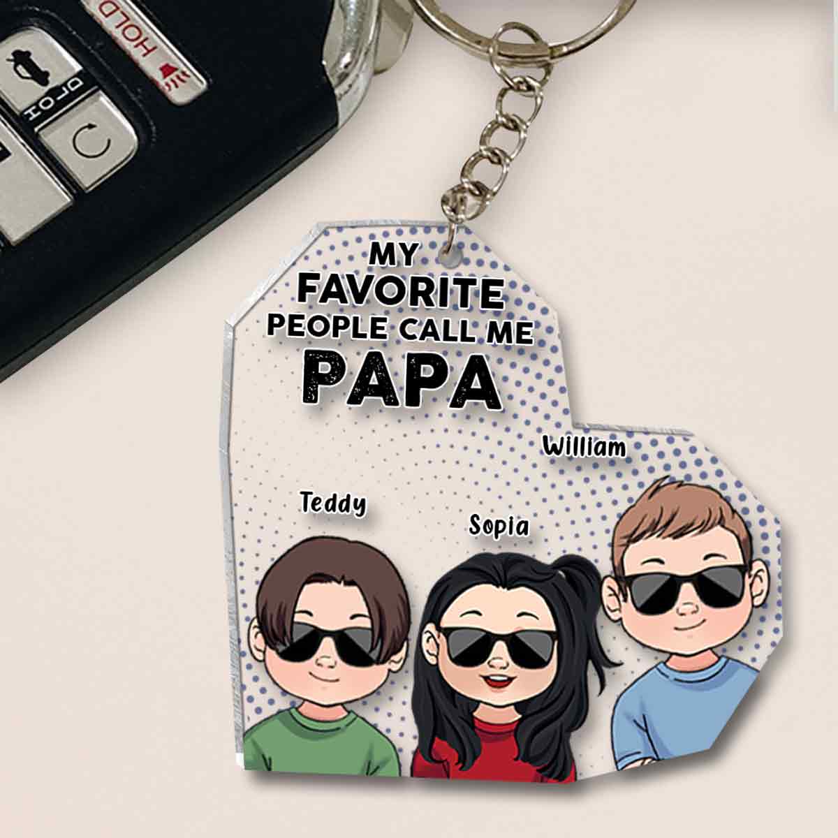 My Favorite People - Gift for grandpa, dad, mom, grandma, uncle, aunt, brother, sister - Personalized Keychain