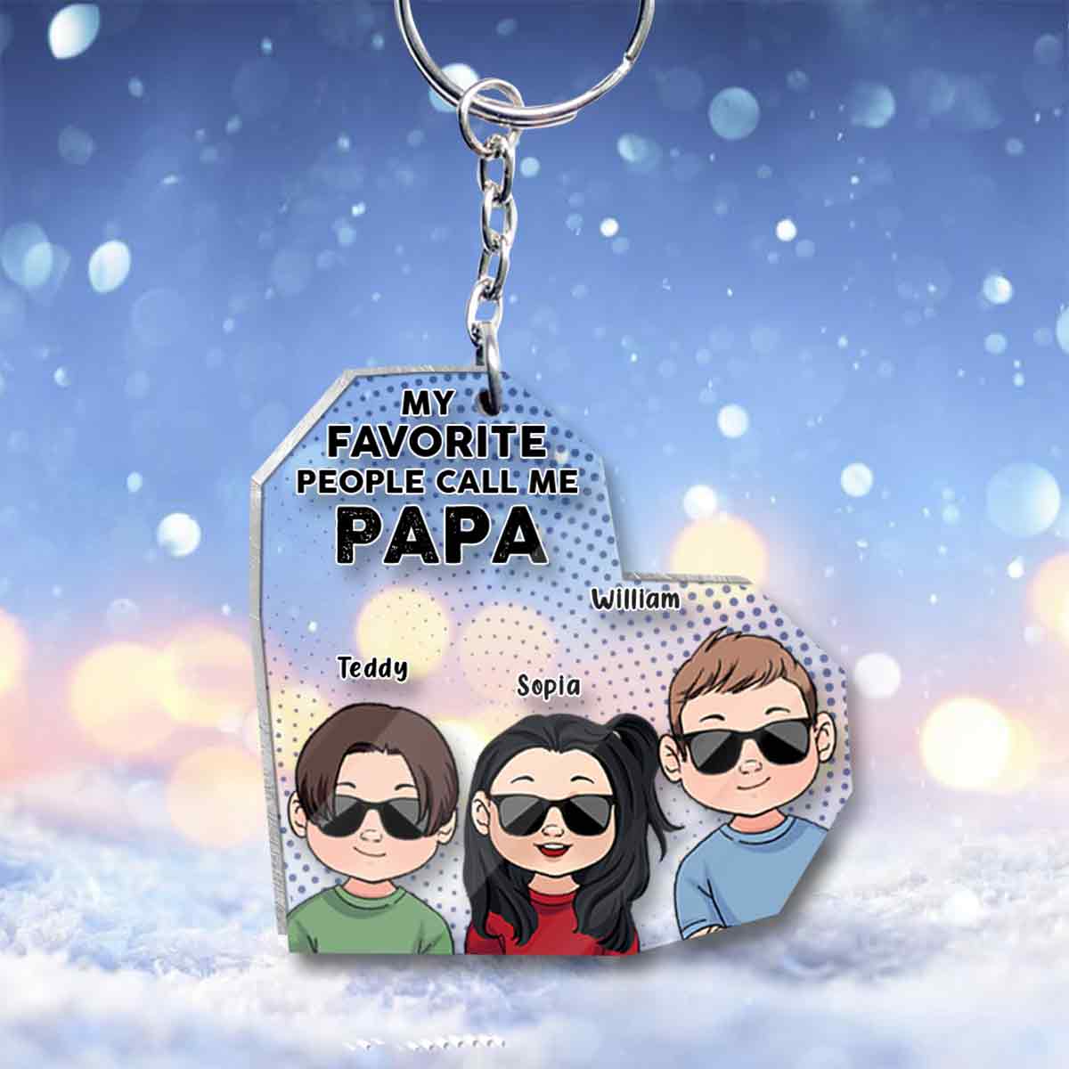 My Favorite People - Gift for grandpa, dad, mom, grandma, uncle, aunt, brother, sister - Personalized Keychain