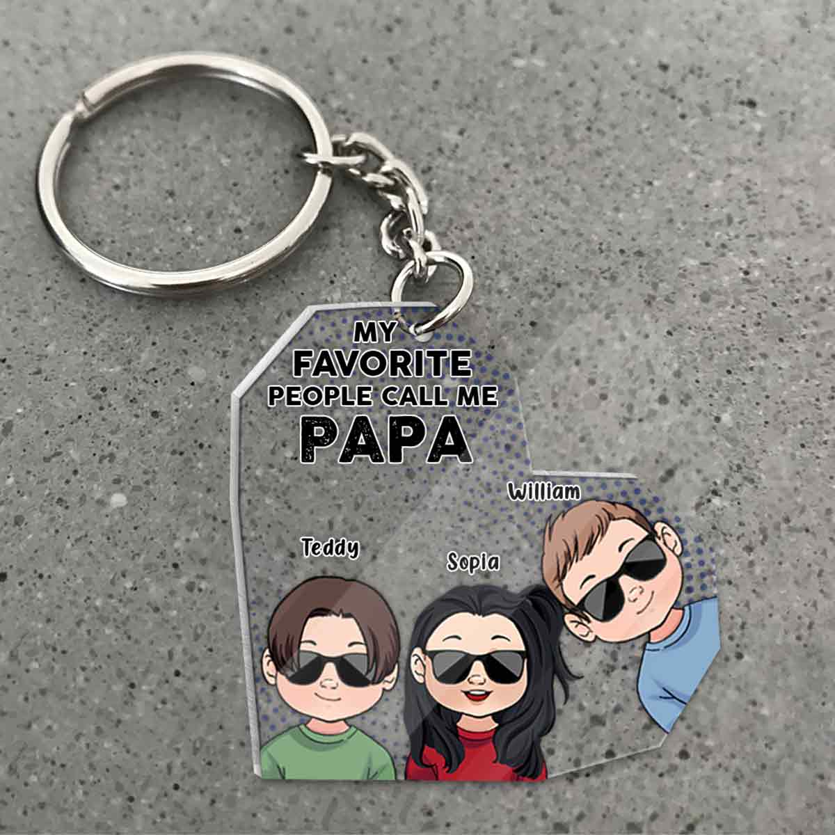 My Favorite People - Gift for grandpa, dad, mom, grandma, uncle, aunt, brother, sister - Personalized Keychain