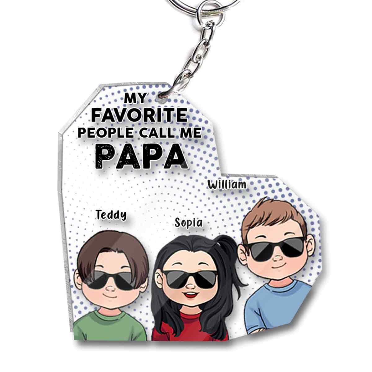 My Favorite People - Gift for grandpa, dad, mom, grandma, uncle, aunt, brother, sister - Personalized Keychain