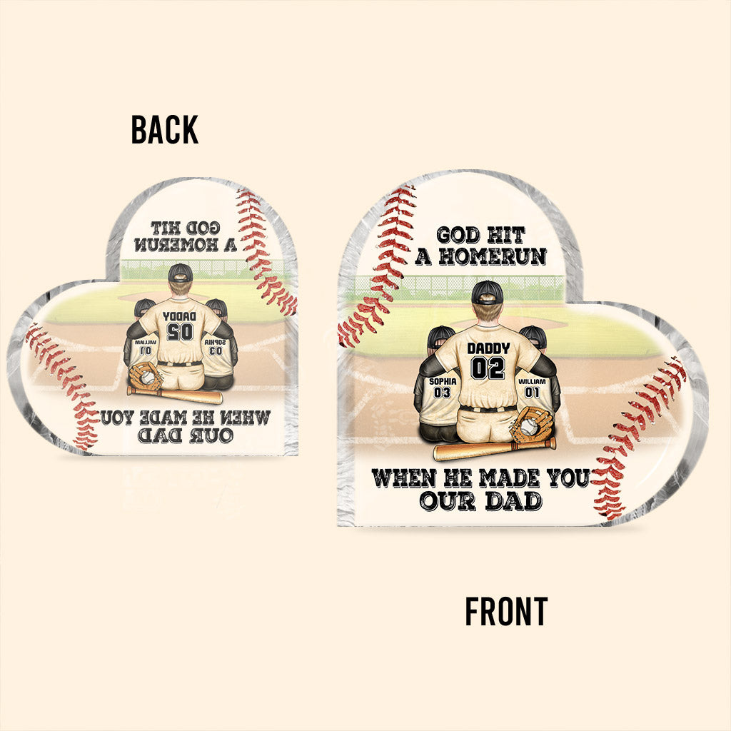God Hit a Homerun - Personalized Father's Day Baseball Custom Shaped Acrylic Plaque