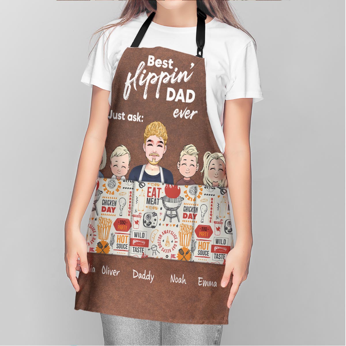 Best Flippin' Dad - Gift for dad, grandma, grandpa, mom, uncle, aunt - Personalized Apron