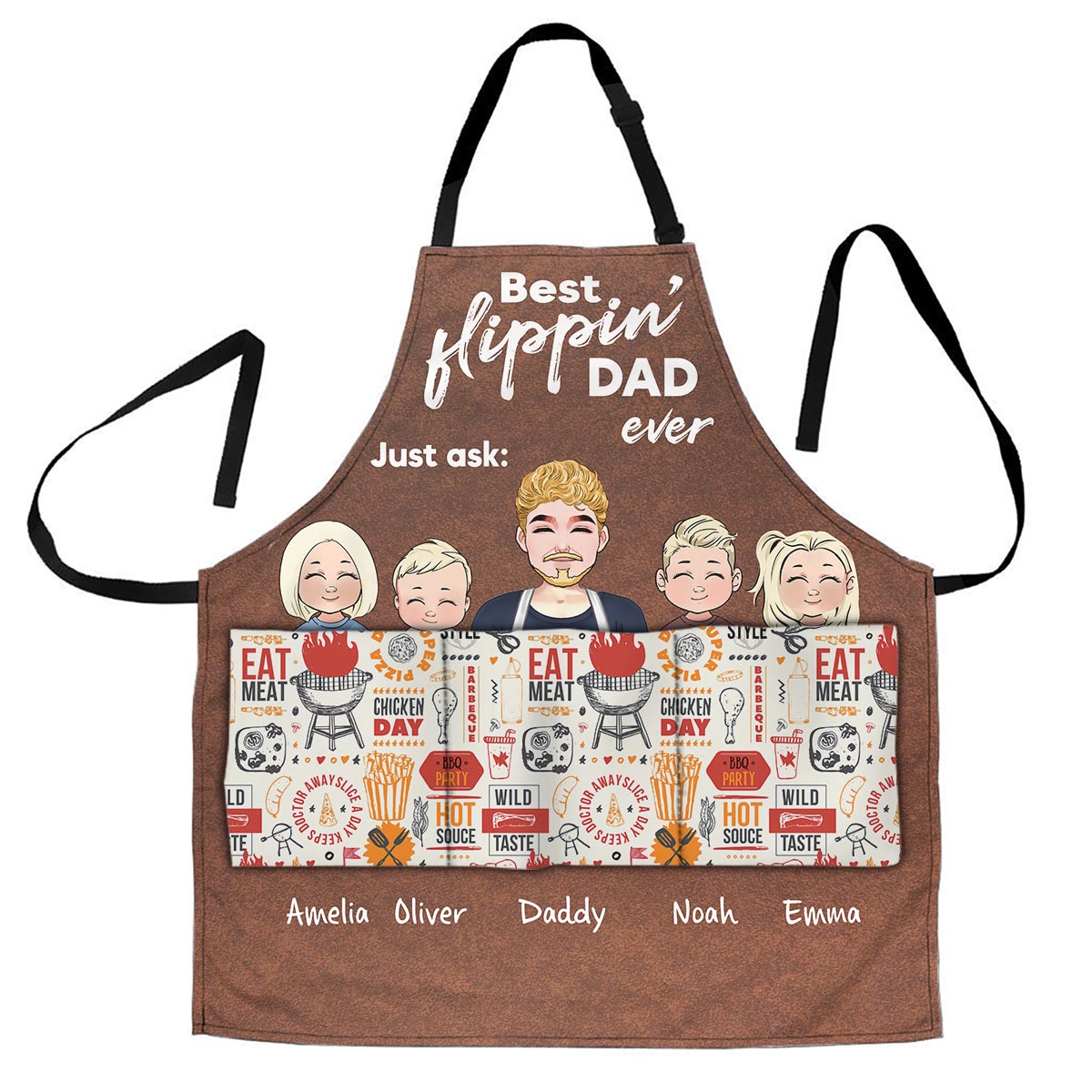 Best Flippin' Dad - Gift for dad, grandma, grandpa, mom, uncle, aunt - Personalized Apron