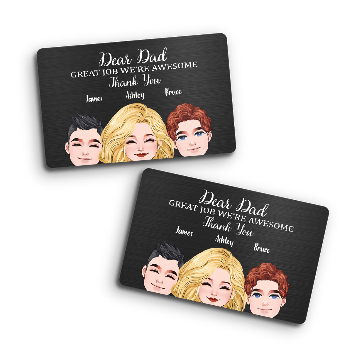 Dear Dad Great Job - Personalized Father Wallet Insert Card