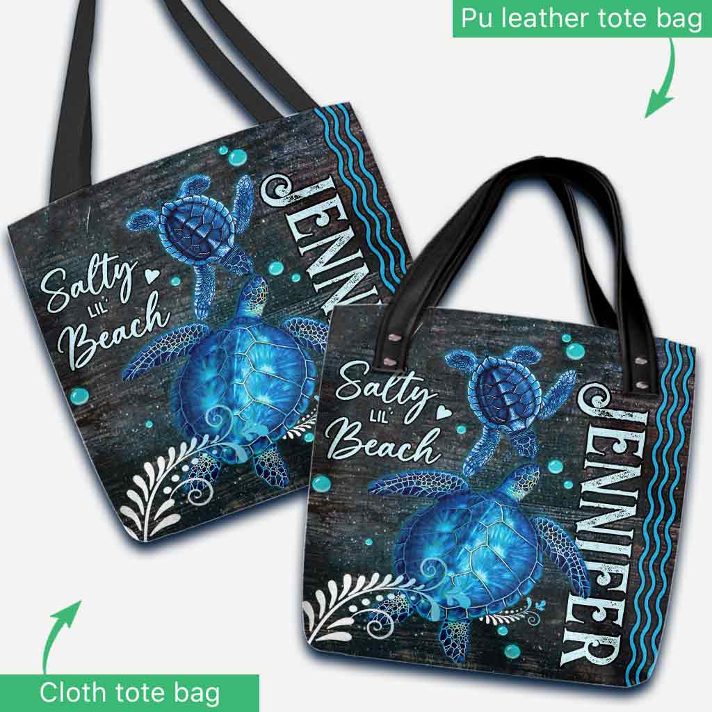 Salty Lil' Beach - Personalized Turtle Tote Bag