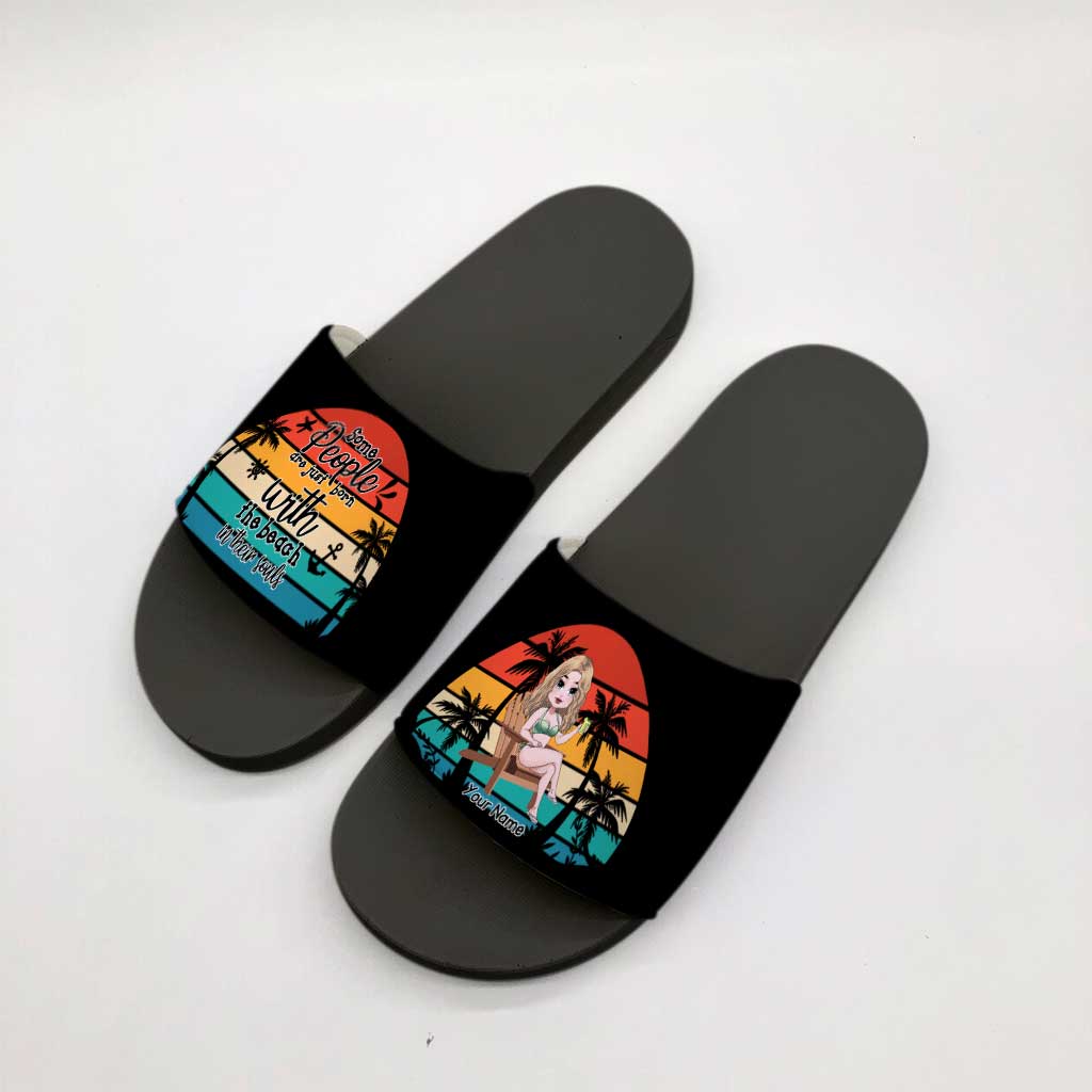 Life Is Better At The Beach - Personalized Sea Lover Slide Sandals