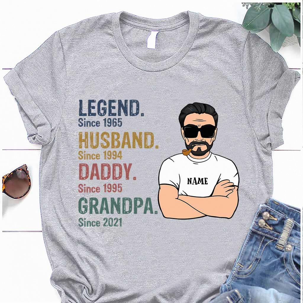 Legend Husband Daddy Grandpa - Personalized Dad T-shirt and Hoodie 062021