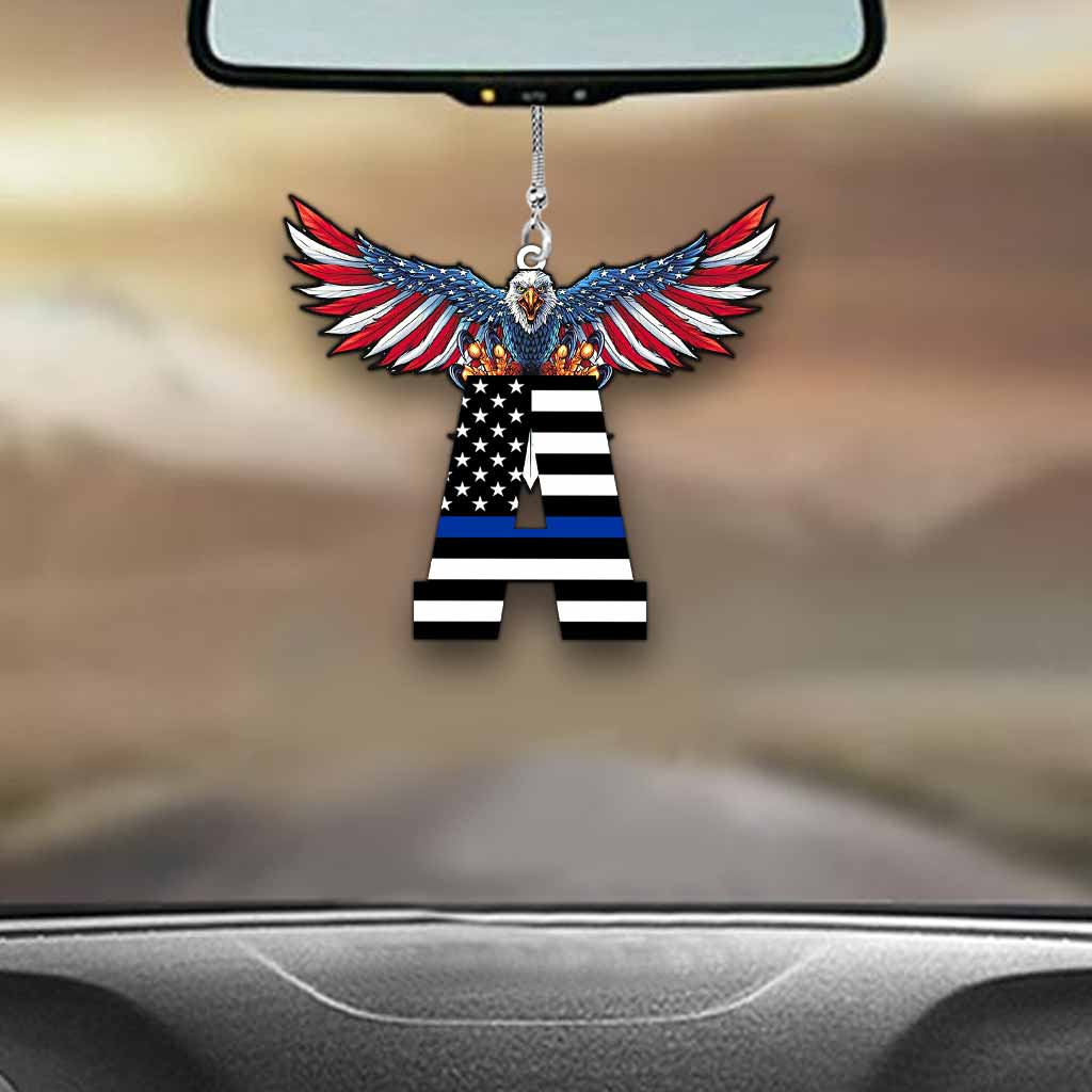 Blue Line Alphabet - Police Personalized Car Ornament