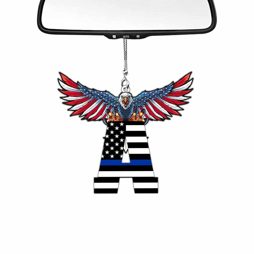 Blue Line Alphabet - Police Personalized Car Ornament