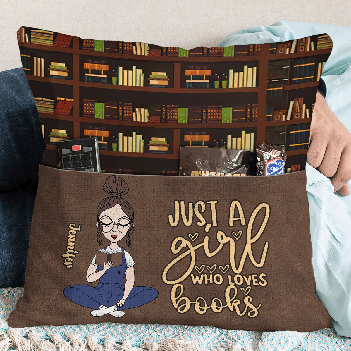 Just A Girl Who Loves Books - Personalized Book Pillow