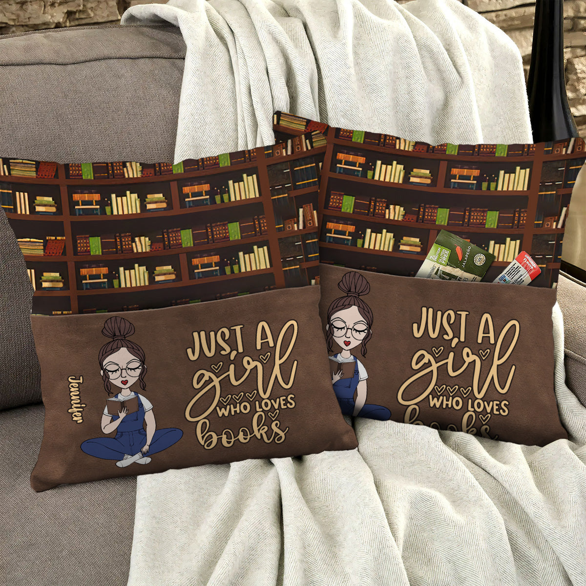 Just A Girl Who Loves Books - Personalized Book Pillow