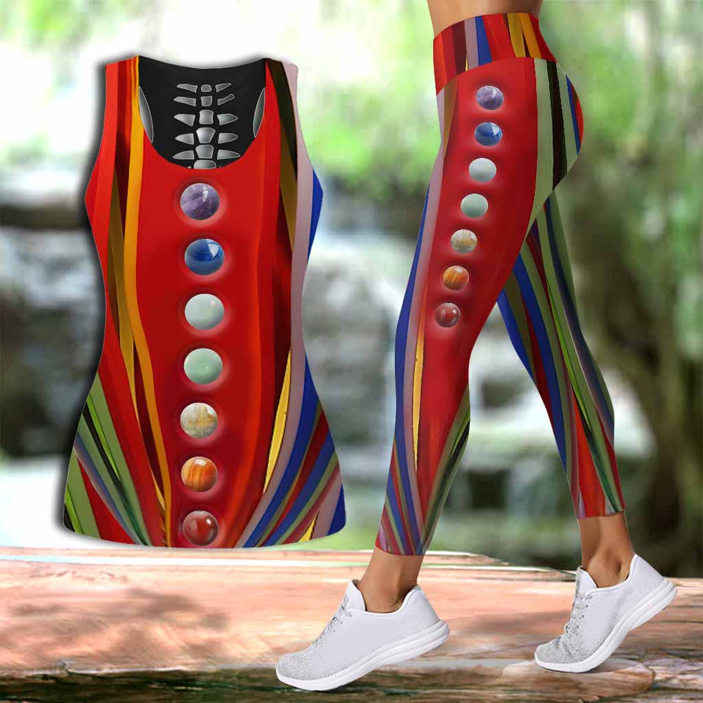 Discover Chakras Peaceful Healing Leggings And Hollow Tank Top