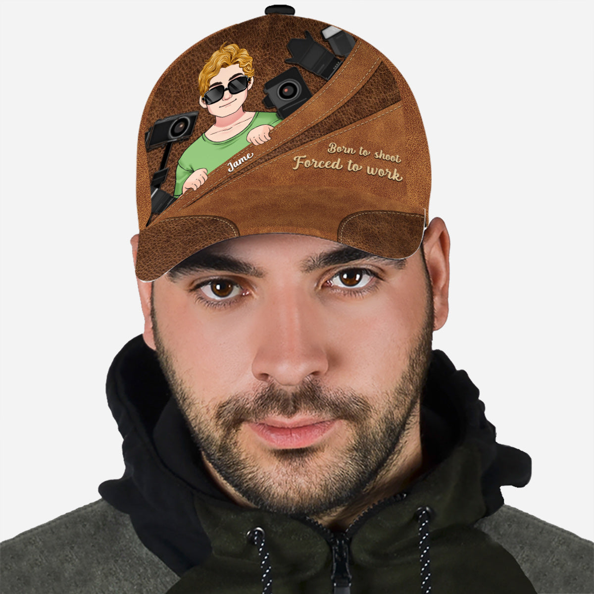 Born To Shoot Forced To Work - Personalized Photography Classic Cap