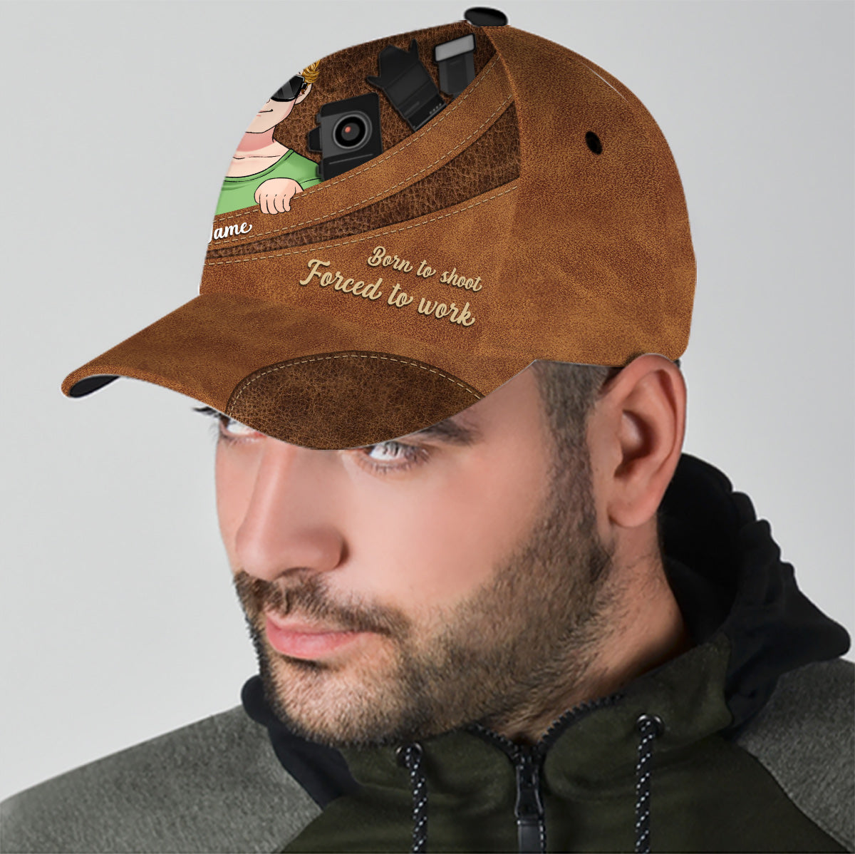 Born To Shoot Forced To Work - Personalized Photography Classic Cap