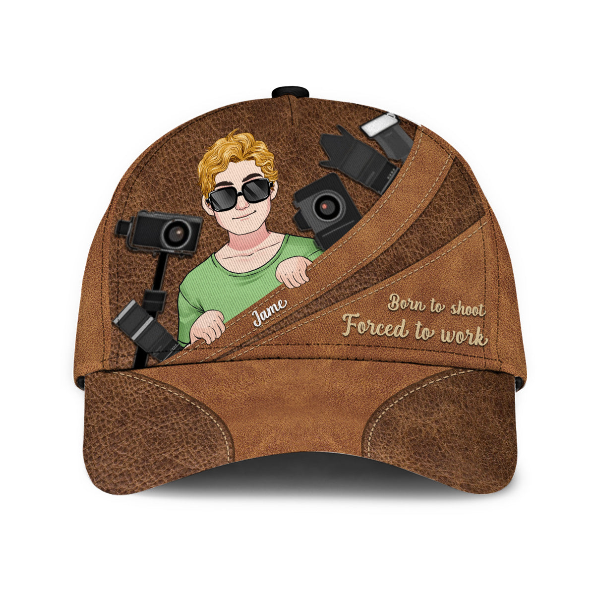 Born To Shoot Forced To Work - Personalized Photography Classic Cap