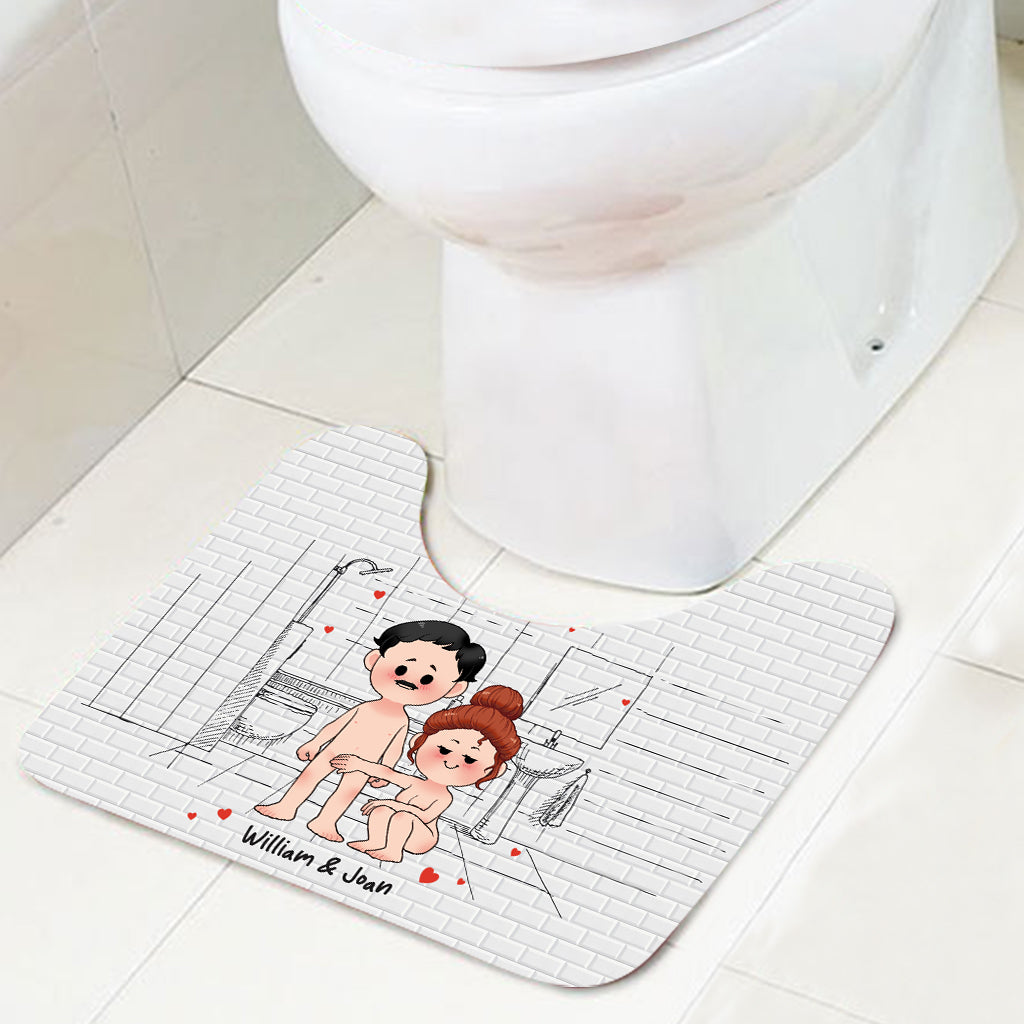 Save Water Shower Together - Personalized Couple Bathroom Curtain & Mats Set