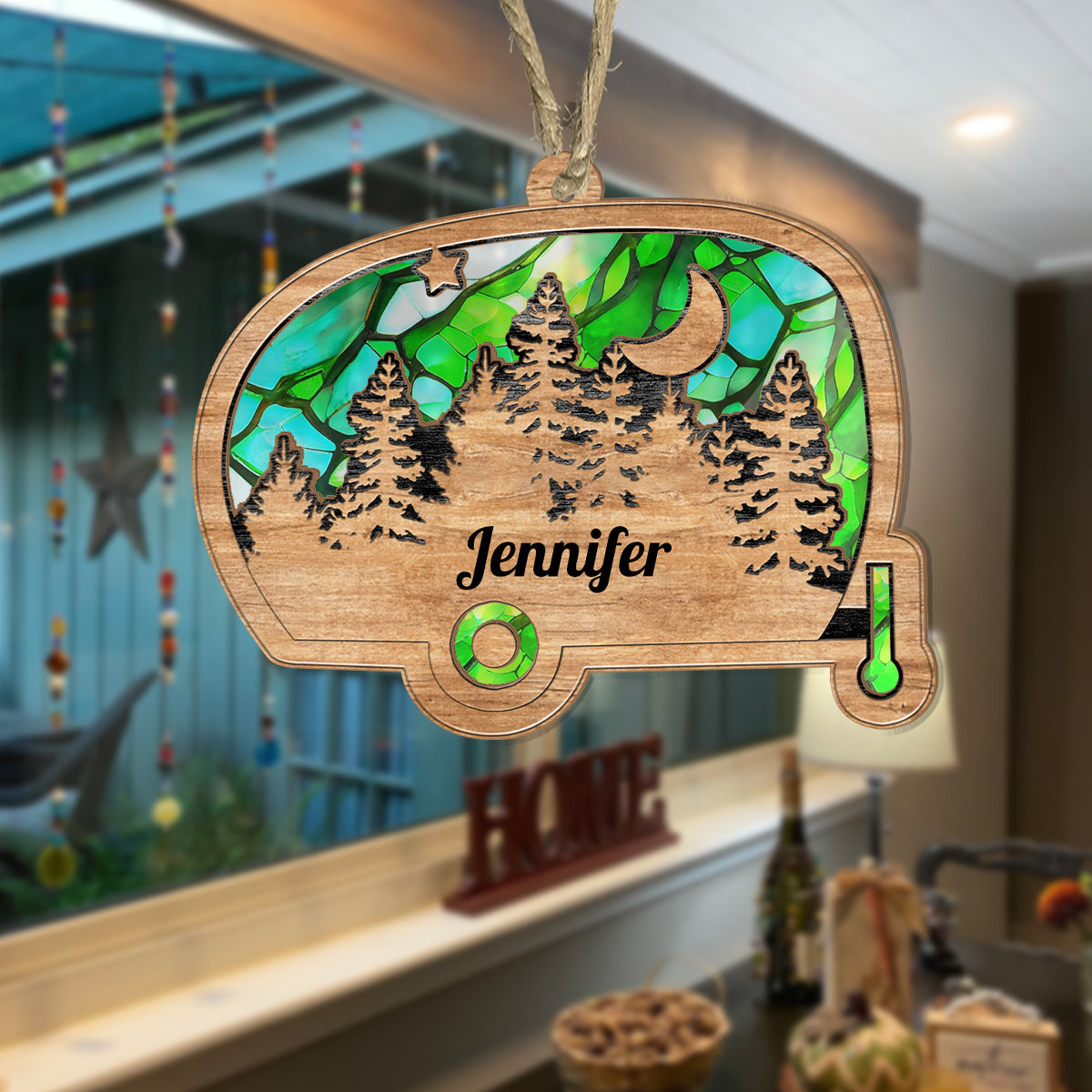 Love Camping - Personalized Camping Suncatcher