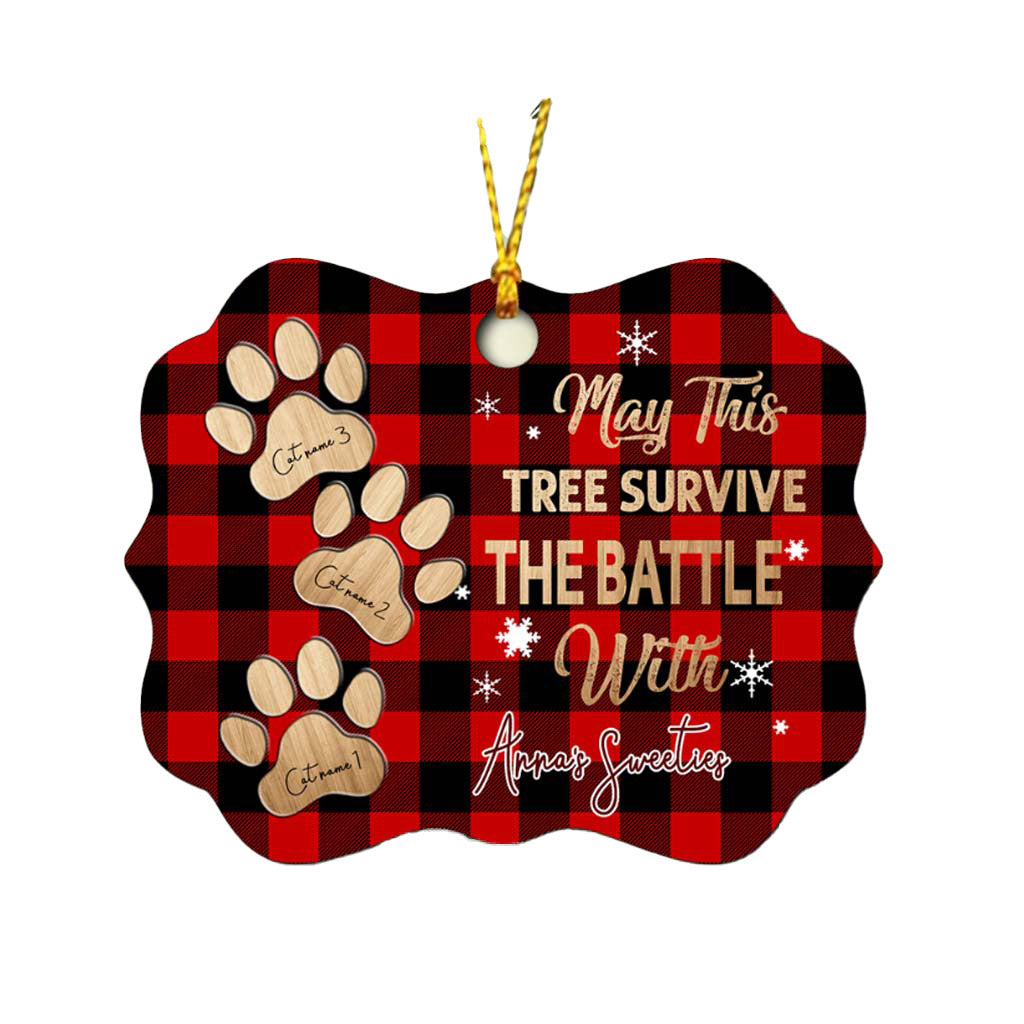 May This Tree Survive - Personalized Christmas Cat Ornament (Printed On Both Sides)
