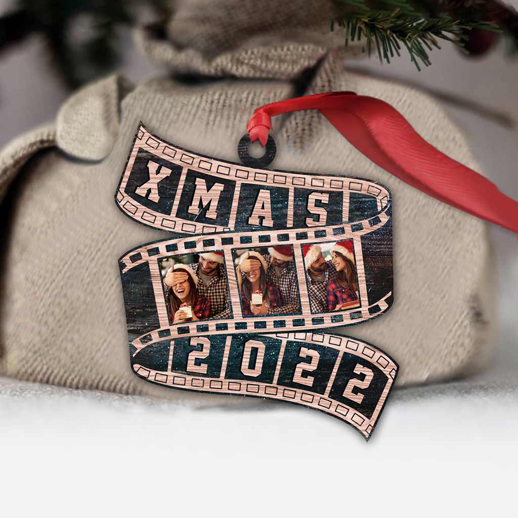 Couple Film Roll Christmas 2022 - Personalized Christmas Couple Ornament (Printed On Both Sides)