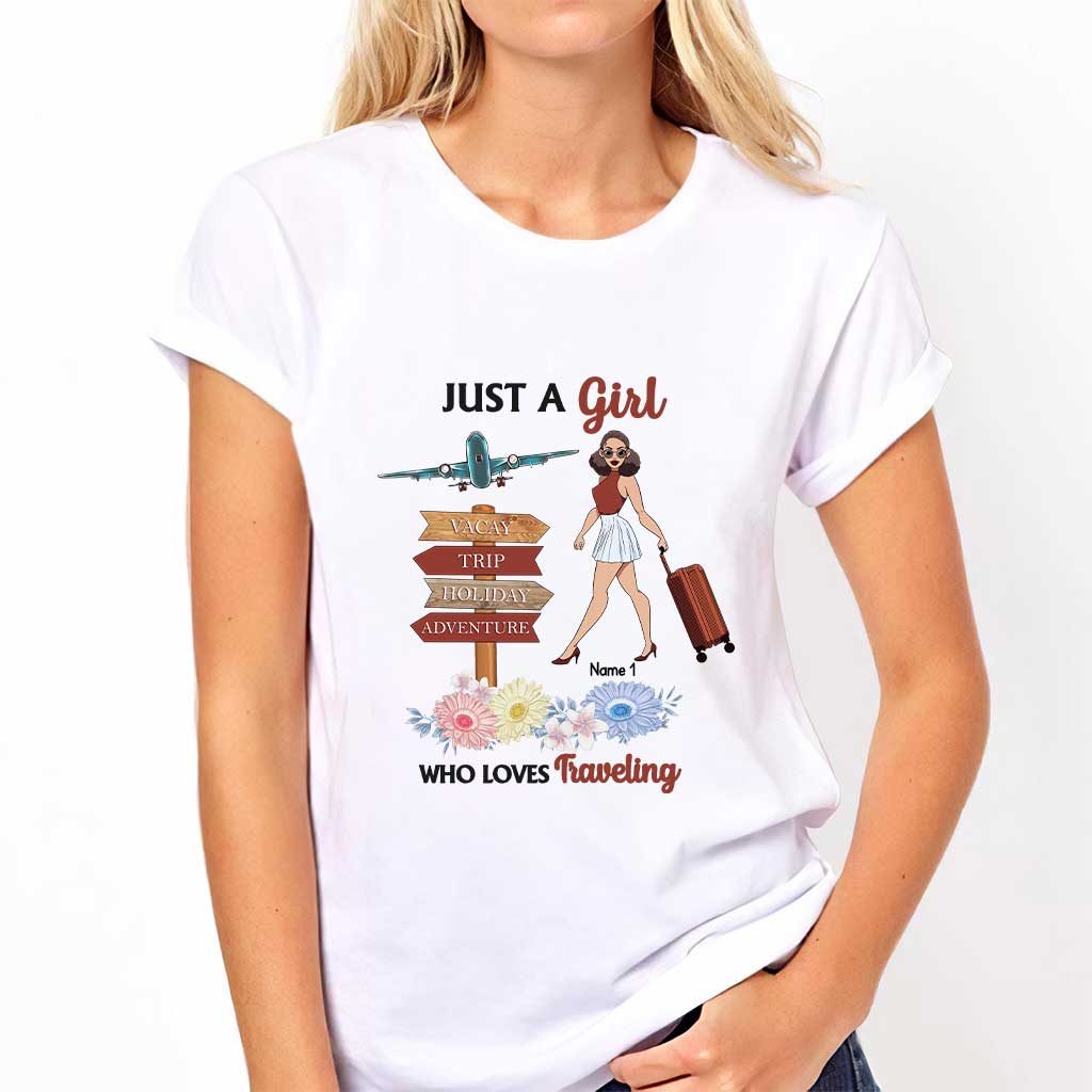 Just A Girl Who Loves Travelling Custom Personalized T-Shirt