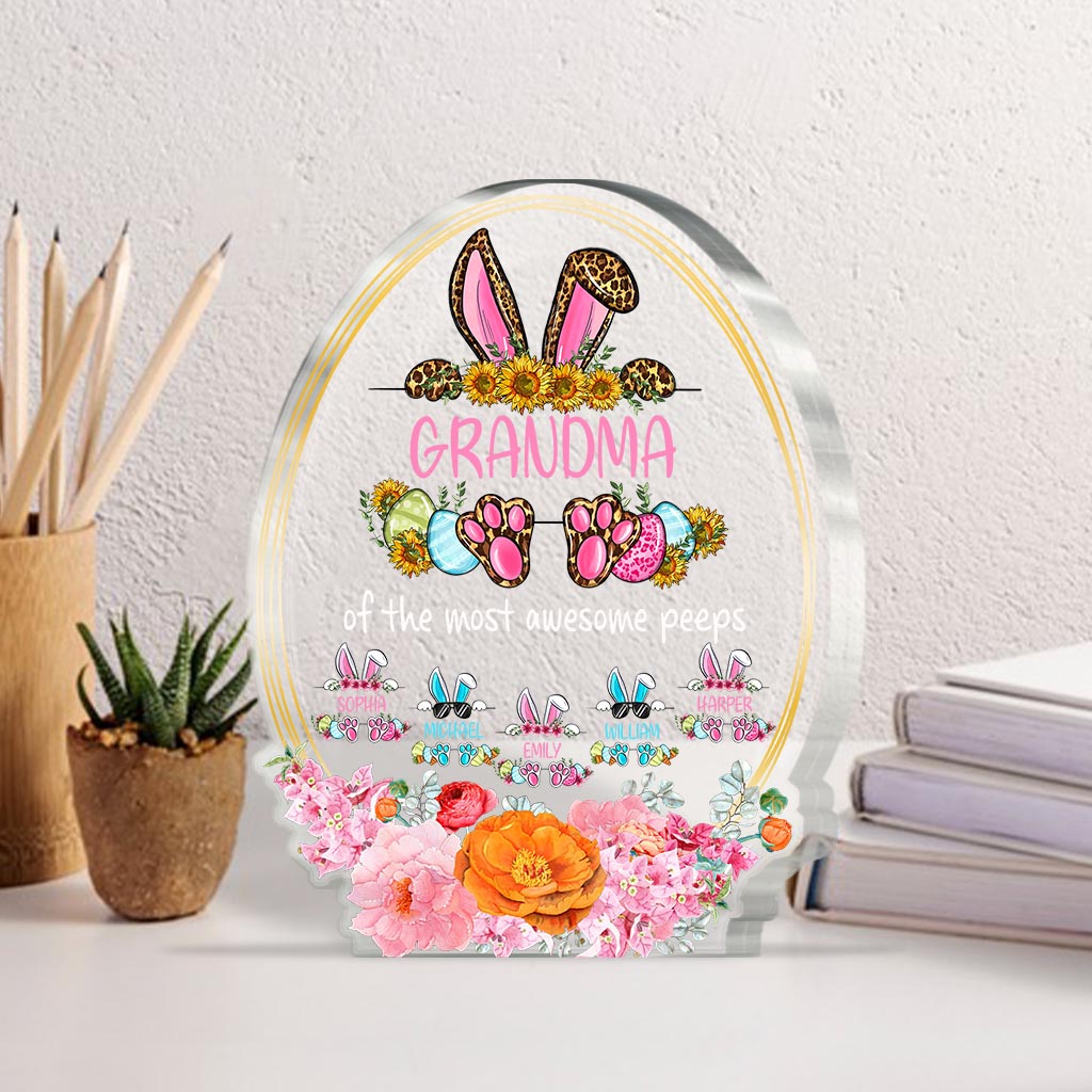 Grandma Of The Most Awesome Peeps - Personalized Mother's Day Easter Day Grandma Custom Shaped Acrylic Plaque