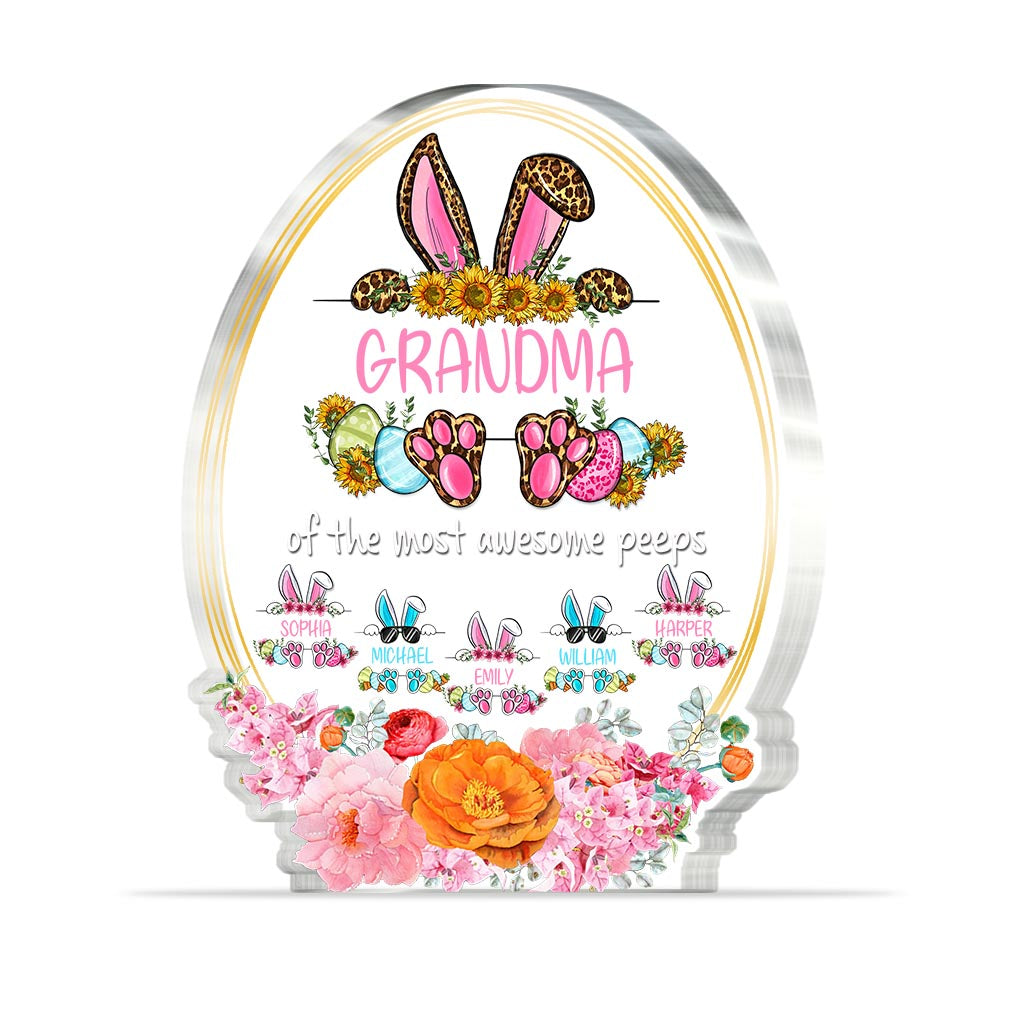 Grandma Of The Most Awesome Peeps - Personalized Mother's Day Easter Day Grandma Custom Shaped Acrylic Plaque